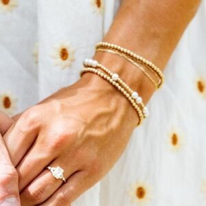 Gold Beaded Bracelet 4mm